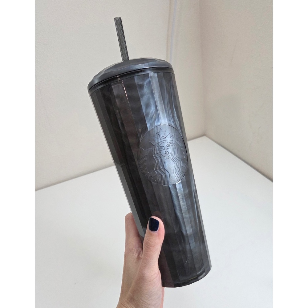 Starbucks Iridescent Black Pearl Marbled Venti Tumbler Dome 24oz Cold Cup